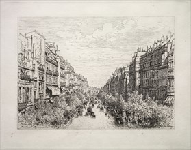 Boulevard Montmartre, 1884. Maxime Lalanne (French, 1827-1886). Etching; sheet: 23 x 30.4 cm (9