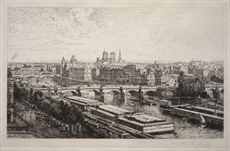 View from the Louvre, 1882. Maxime Lalanne (French, 1827-1886). Etching; sheet: 24.7 x 35.4 cm (9