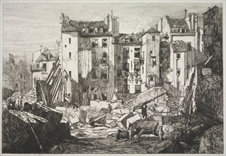 Demolition for the Openning of the Rue des Écoles, 1862. Maxime Lalanne (French, 1827-1886).