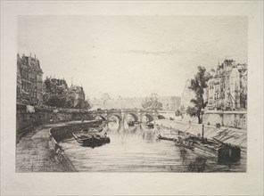 View from St. Michel Bridge, 1865. Maxime Lalanne (French, 1827-1886). Etching; sheet: 29.3 x 36.9