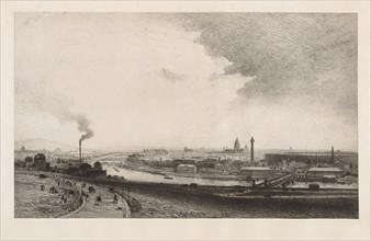 Paris in 1867, View from the Trocadero, 1867. Maxime Lalanne (French, 1827-1886). Etching; sheet: