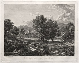 Heroic Landscape: The Shepherd's Dance on the Bridge, 1792. Johann Christian Reinhart (German,