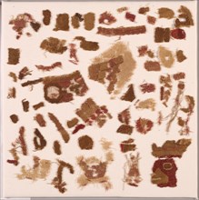 Loose Textile Fragments, c. 50-650. Peru, Moche, north coast, 1st-7th century. Cotton and camelid