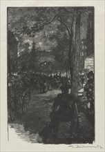 published in La Revue Illustree: Boulevard Montmartre, Evening, 1890. Auguste Louis Lepère (French,