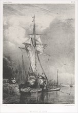 Souvenirs d' Artistes (No. 78): Six Marines: Environs de Rouen, 1832. Paul Hüet (French, 1803-1869)