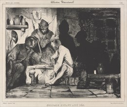 Revue des Peintres: Soldiers Playing Dice, 1900s. Célestin François Nanteuil (French, 1813-1873),
