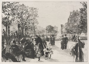 Tuileries Gardens. Léon Augustin Lhermitte (French, 1844-1925). Etching; sheet: 26.1 x 36.3 cm (10