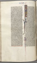 Fol. 174v, Ezra, historiated initial I, Cyrus directing the building of the Temple, c. 1275-1300.