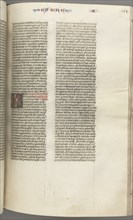 Fol. 184r, Ezra II, historiated initial E, a priest censing an altar, c. 1275-1300. Southern