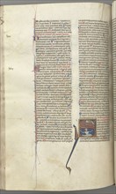 Fol. 224v, Psalm 68, historiated initial S, David in the water appealing to God above, c. 1275-1300