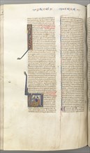 Fol. 292v, Jeremiah, historiated initial V, the stoning of Jeremiah, c. 1275-1300. Southern France,
