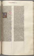 Fol. 350r, Hosea, historiated initial V, Hosea preaching to three men