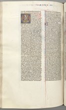 Fol. 368v, Malachi, historiated initial O, Malachi seated with a scroll, c. 1275-1300. Southern