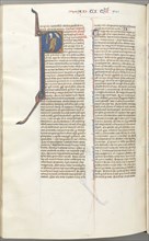 Fol. 457v, Timothy II, historiated initial P, Paul talking to the bust of God above, c. 1275-1300.