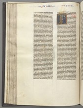Fol. 76v, Joshua, historiated initial E, Joshua with a scroll kneeling before God, c. 1275-1300.
