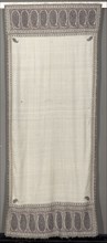 Long Shawl, c. 1815. India, Kashmir, 19th century. 2/2 twill tapestry weave, double interlocked;