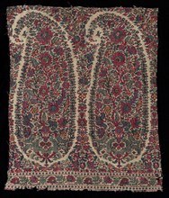 Long Shawl Fragment, 1820-1825. India, Kashmir, 19th century. 2/2 twill tapestry weave, double