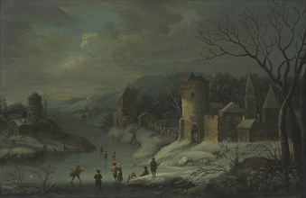 Winter Landscape, c. 1680-1718. Attributed to Jan Griffier (Dutch, 1648-1718). Oil on copper,