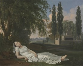 Woman Sleeping in a Landscape with a Letter, c. 1800. Bernard Gaillot (French, 1780-1847). Oil on