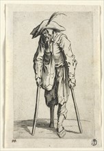 The Beggars: Beggar with Wooden Leg , c. 1623. Jacques Callot (French, 1592-1635). Etching