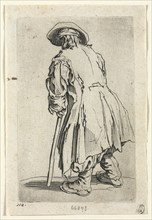 The Beggars: Old Beggar on One Single Crutch, c. 1623. Jacques Callot (French, 1592-1635). Etching;