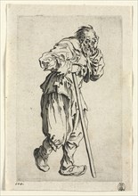 The Beggars: Beggar Leaning on a Stick, c. 1623. Jacques Callot (French, 1592-1635). Etching;