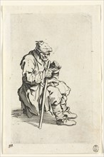 The Beggars: Beggar Sitting Down and Eating, c. 1623. Jacques Callot (French, 1592-1635). Etching;
