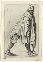 The Beggars: The Beggar on Crutches, Wearing a Cap, c. 1623. Jacques Callot (French, 1592-1635).