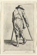 The Beggars: Beggar on Crutches, Wearing a Hat, c. 1623. Jacques Callot (French, 1592-1635).