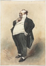 Joseph Prud'homme Standing, 1868. Henry Bonaventure Monnier (French, 1805-1877). Black ink, Chinese