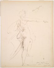 Study of Apollo for Marsyas (recto), late 1860s. Paul Baudry (French, 1828-1886). Pen and brown