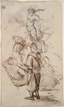 Sheet of Studies, 1871-1876. Paul Cézanne (French, 1839-1906). Graphite and pen and brown ink;