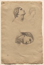 Four Studies of the Head of a Young Italian Woman, 1856. Edgar Degas (French, 1834-1917). Graphite;