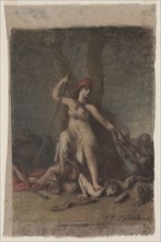 Liberty, probably 1848. Jean-François Millet (French, 1814-1875). Black chalk and pastel; sheet: 47