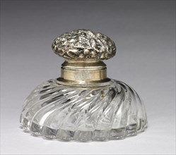 Inkwell, c. 1900 . George W. Shiebler (American, 1846-1920). Swirl glass and silver; overall: 11.5