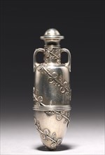 Scent Bottle, c. 1860s. Tiffany and Company (American). Silver; overall: 8 x 7.9 x 2.5 cm (3 1/8 x