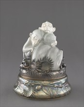 Monkey Figurine, c. 1850-1900. Rörstrand Pottery (Swedish). Porcelain, silver-gilt; overall: 20 x