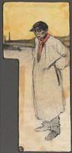 Design for a Book Illustration, Standing Male Figure, after 1901. George Dupuis (French, 1875-1932)