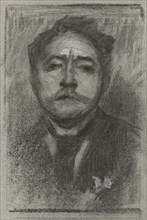 Self-Portrait, c. 1895. Eugène Carrière (French, 1849-1906). Black charcoal with white heightening;