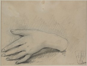 Study of a Woman's Hand (verso), 1800s. Théodule Ribot (French, 1823-1891). Graphite; sheet: 23.6 x