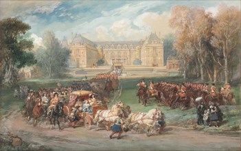 Louis XIV Driving his Coach in the Park of Versailles, 1870. Eugène Louis Lami (French, 1800-1890).