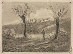 Setting Sun, 1879. Camille Pissarro (French, 1830-1903). Drypoint and aquatint; sheet: 22.4 x 28 cm