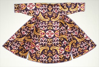 Woman’s robe, 1850-1875. Uzbekistan, Bukhara. Velvet ikat: silk; overall: 132.1 x 150 cm (52 x 59