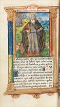 Printed Book of Hours (Use of Rome):  fol. 104v, St. Anthony Abbot, 1510. Guillaume Le Rouge
