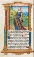 Printed Book of Hours (Use of Rome):  fol. 109v, St. Catherine, 1510. Guillaume Le Rouge (French,