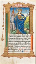 Printed Book of Hours (Use of Rome):  fol. 110v, St. Barbara, 1510. Guillaume Le Rouge (French,