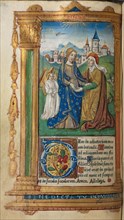 Printed Book of Hours (Use of Rome): fol.29v, The Visitation, 1510. Guillaume Le Rouge (French,
