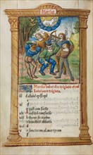 Printed Book of Hours (Use of Rome): fol. 4v, March calendar illustration, 1510. Guillaume Le Rouge