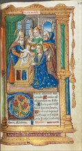 Printed Book of Hours (Use of Rome):  fol. 40r, Presentation in the Temple, 1510. Guillaume Le