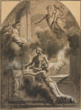 Mythological Scene. Pierre-Paul Prud'hon (French, 1758-1823). Black chalk;
